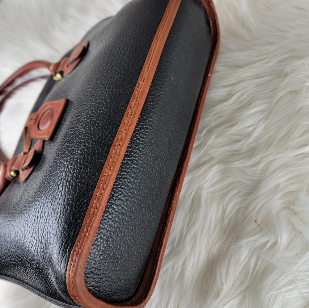 Liz Clyborne Black and Brown Leather Satchel - Picture 3 of 16